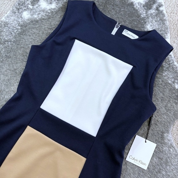 NWT Calvin Klein Color Block Sheath Dress - Picture 4 of 10
